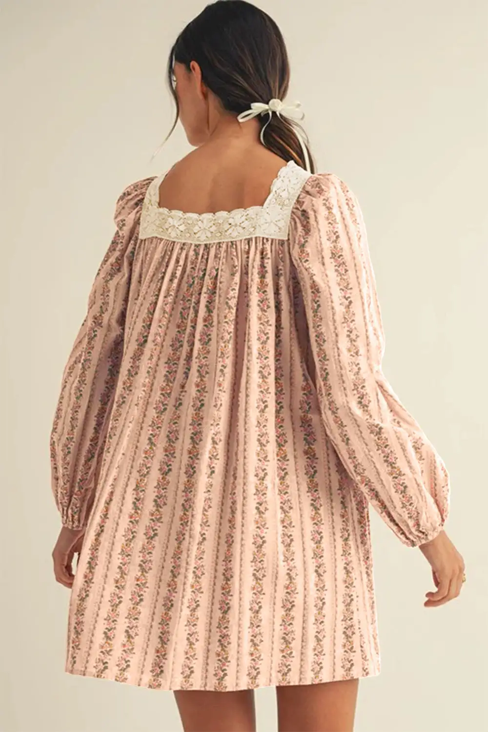 Floral Patchwork Lace Mini Dress