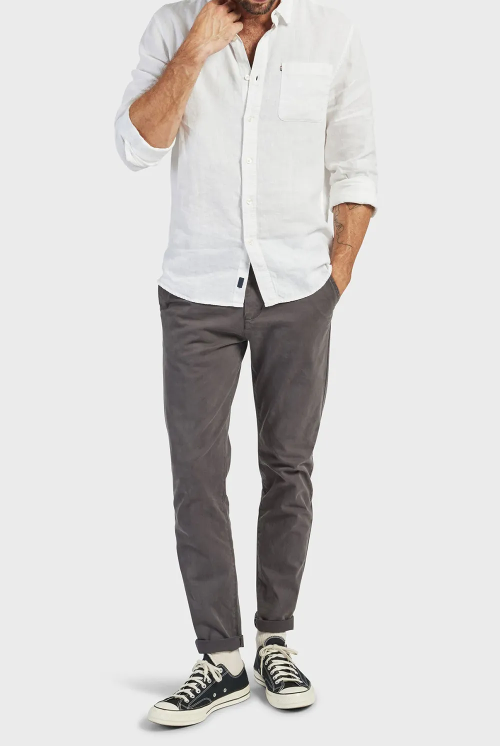 Classic Straight Leg Cotton Chino Pants