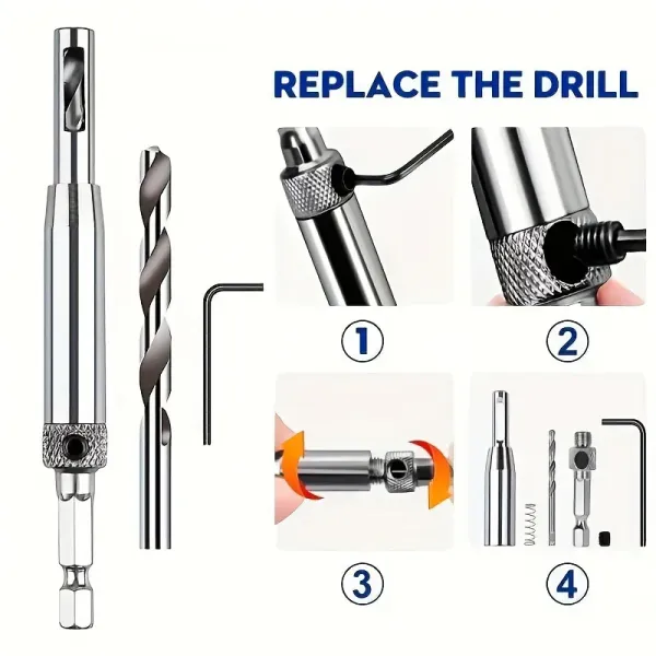 Precision Drill Bits Hinge Installation Tool Set
