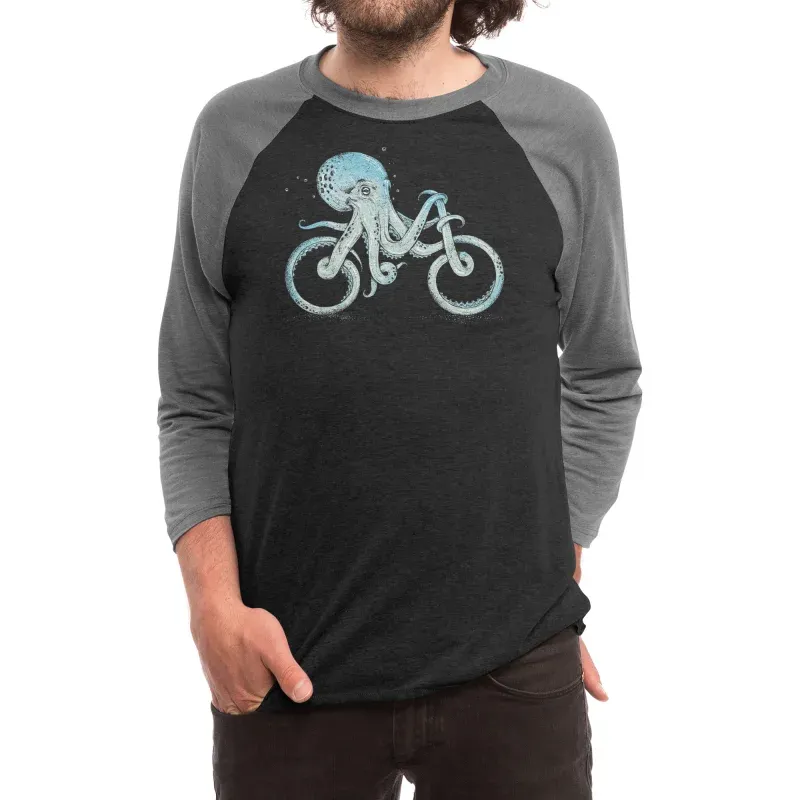 Interesting Octopus-Printed Men's Round-Neck Long-Sleeved T-Shirt