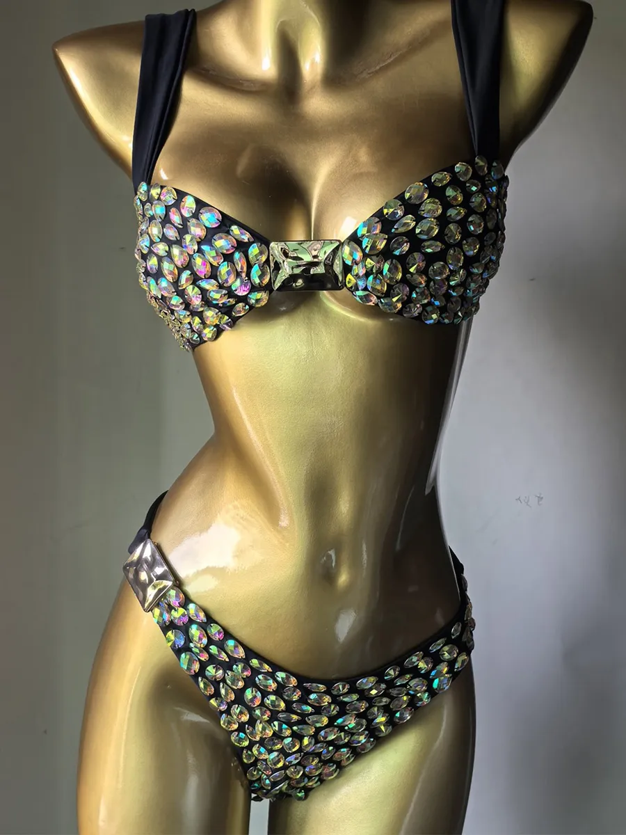 Alina Rhinestone-Embellished Satin Bikini