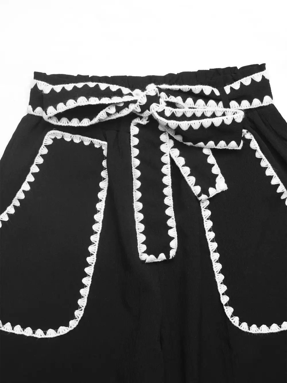 Crochet Wide Leg Pocketed Pants