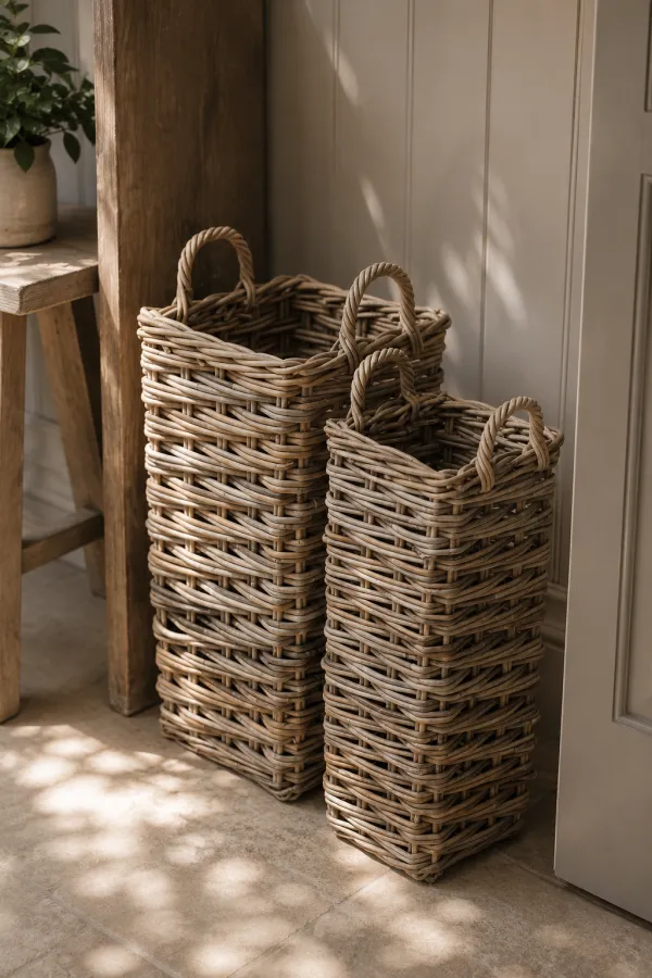 Refined Rattan Umbrella Basket