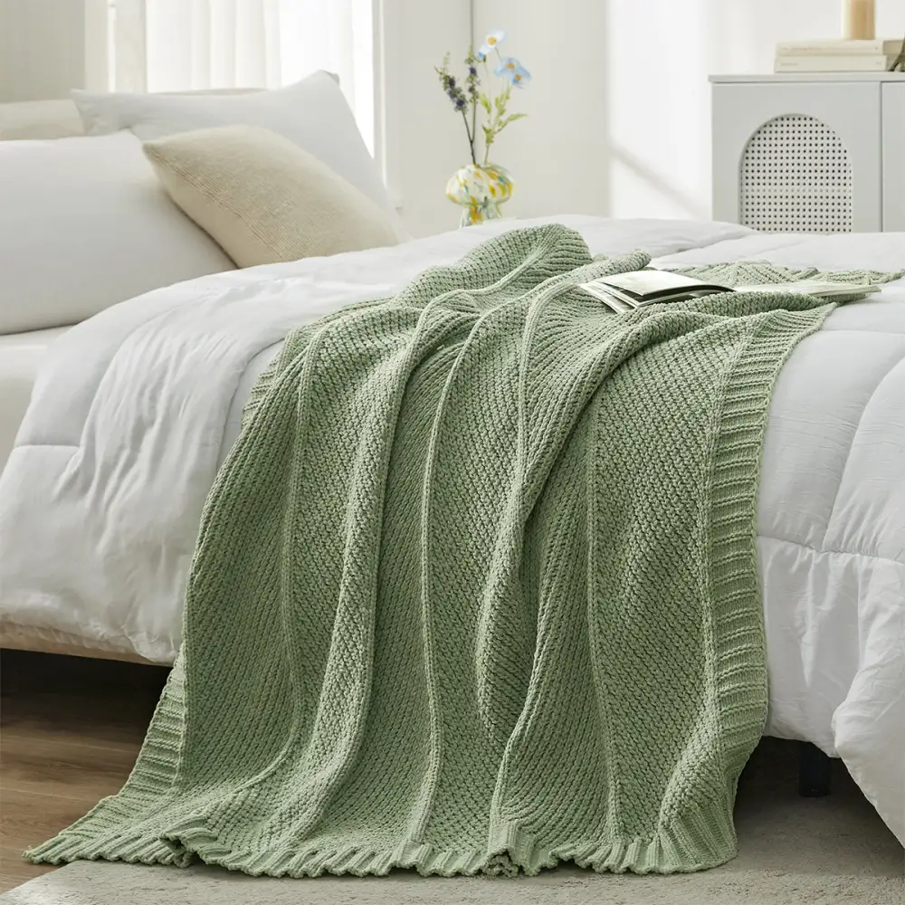 Chenille Chevron Throw Blanket
