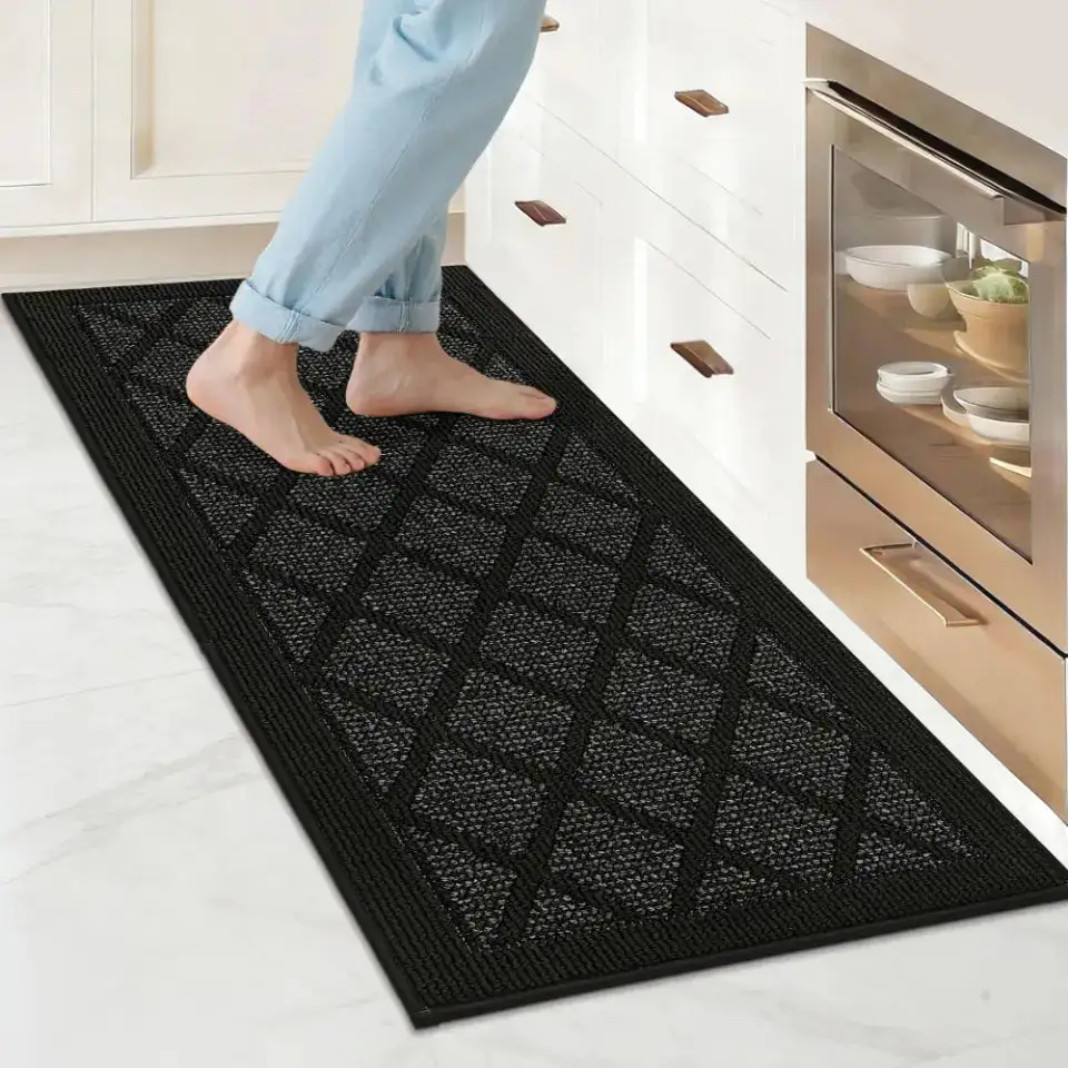 Diamond Texture Kitchen Rug Set