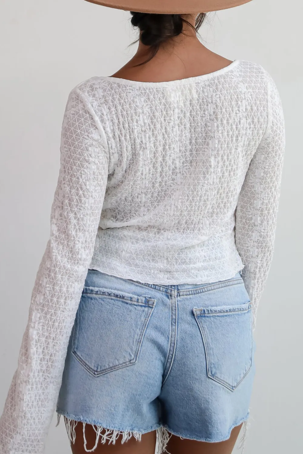 White Mesh Blouse
