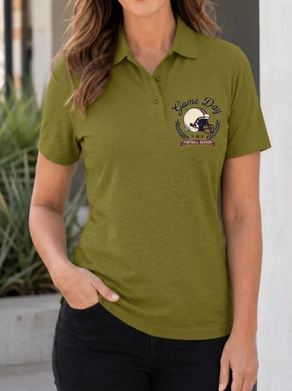 Playbook Football Game Day Helmet Graphic Polo Shirt