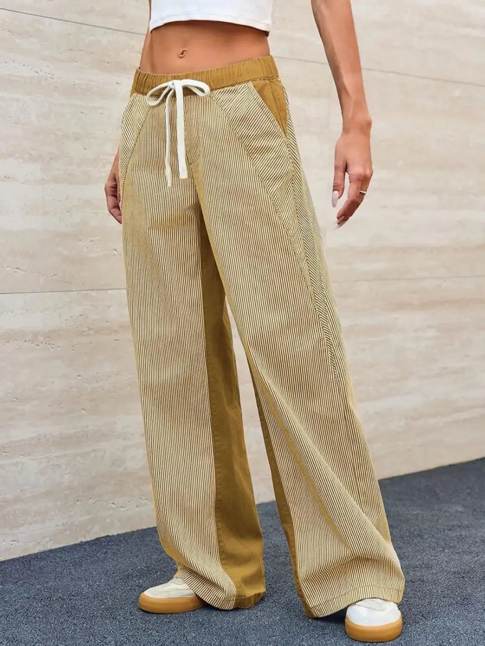 Subtle Texture Flowing Denim Jeans