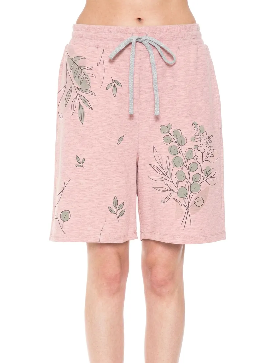 Women's Botanical Nature Lover Eucalyptus Leaf Printed Shorts