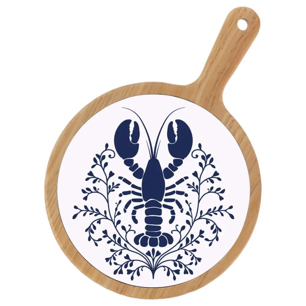 Lobster Motif Bamboo Ceramic Cheese Board