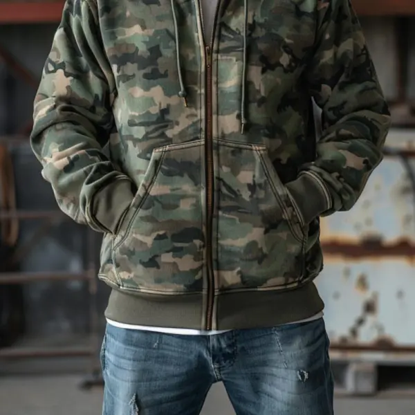 Camo Buttoned Chore Jacket