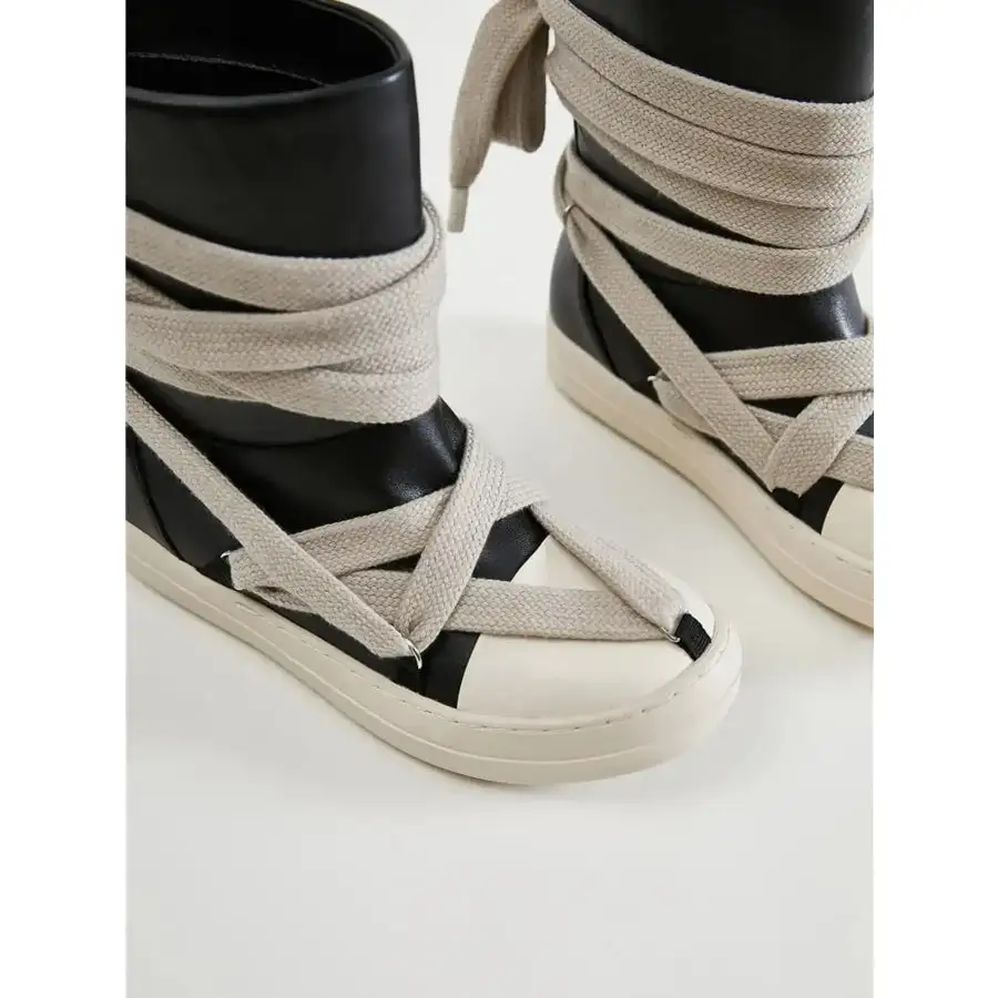 Lace Up Round Neck Sneaker Boots