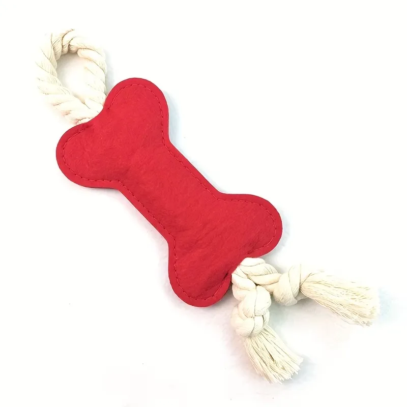 Felt Bone Rope Dog Toy