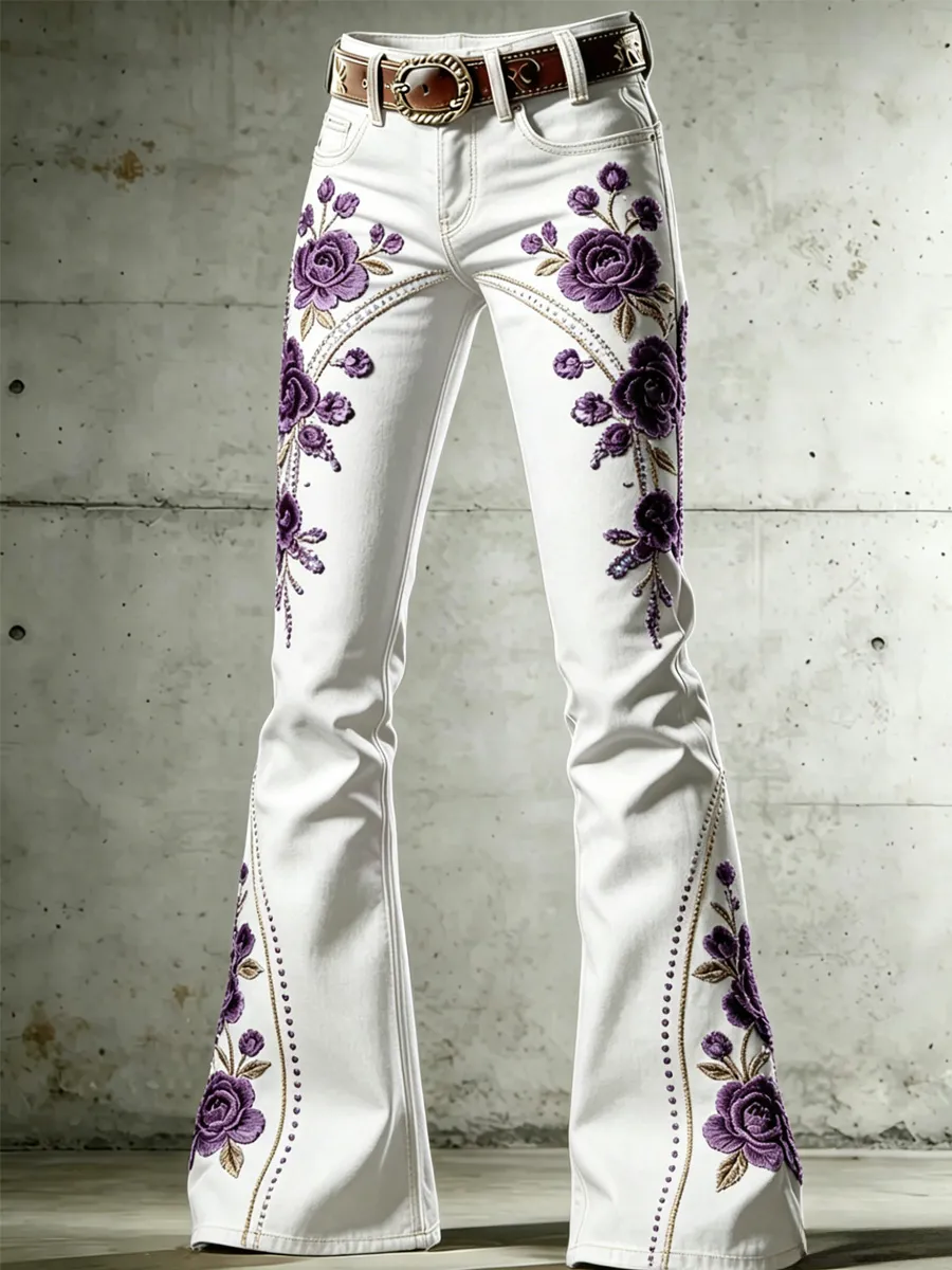 Women's Floral Casual Long Pants