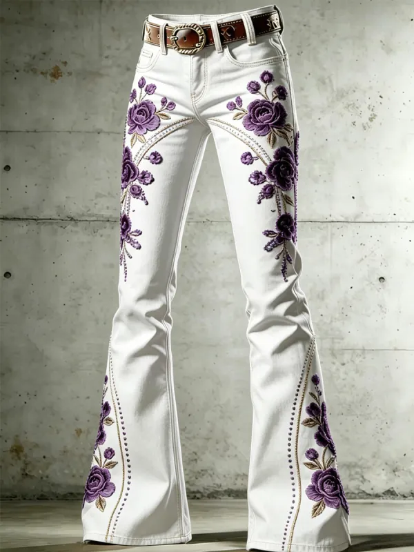 Women's Floral Casual Long Pants