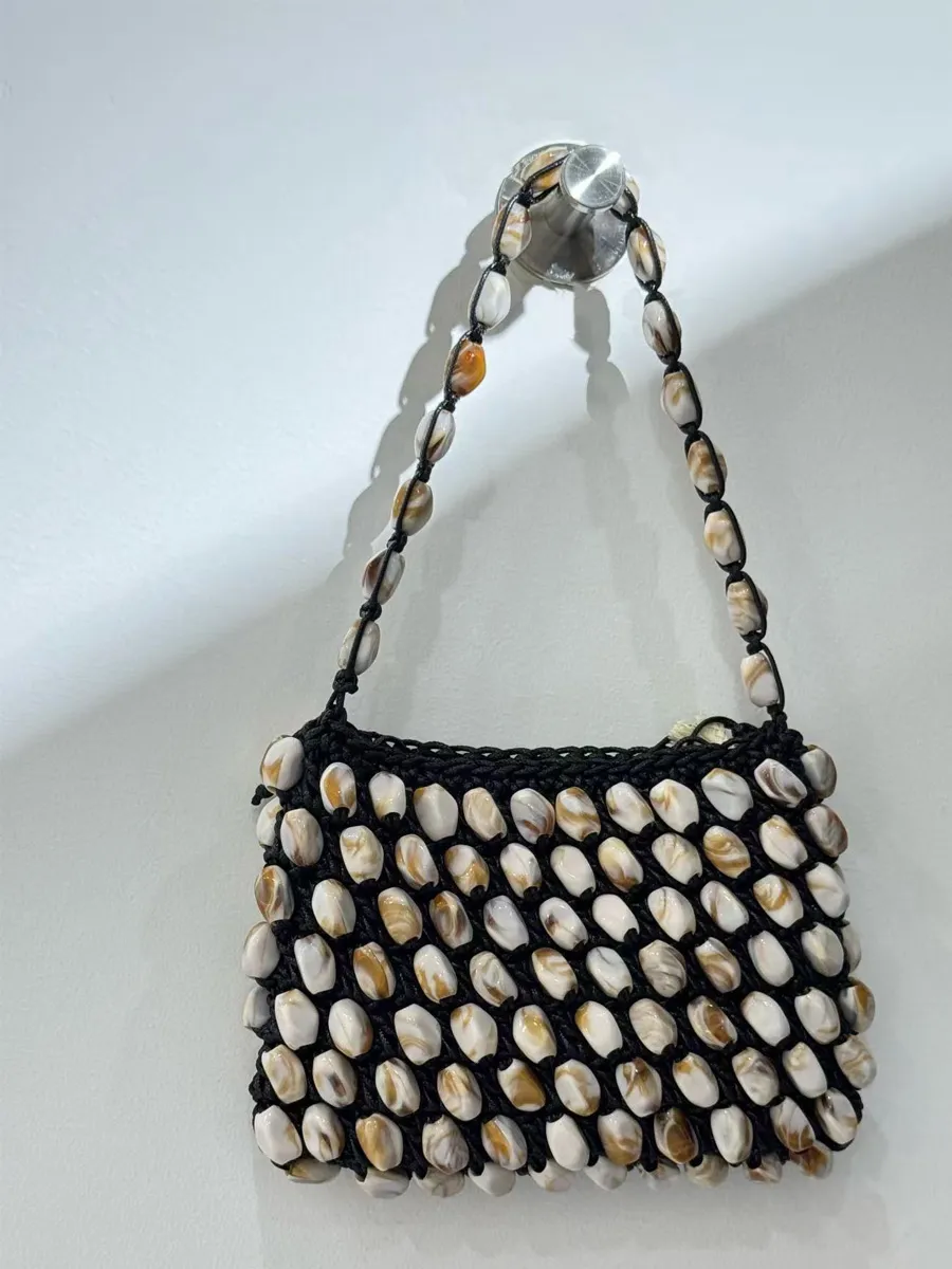 Scarlett Square Beaded Woven Handbag