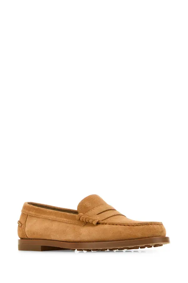 Embossed Front Suede Loafers