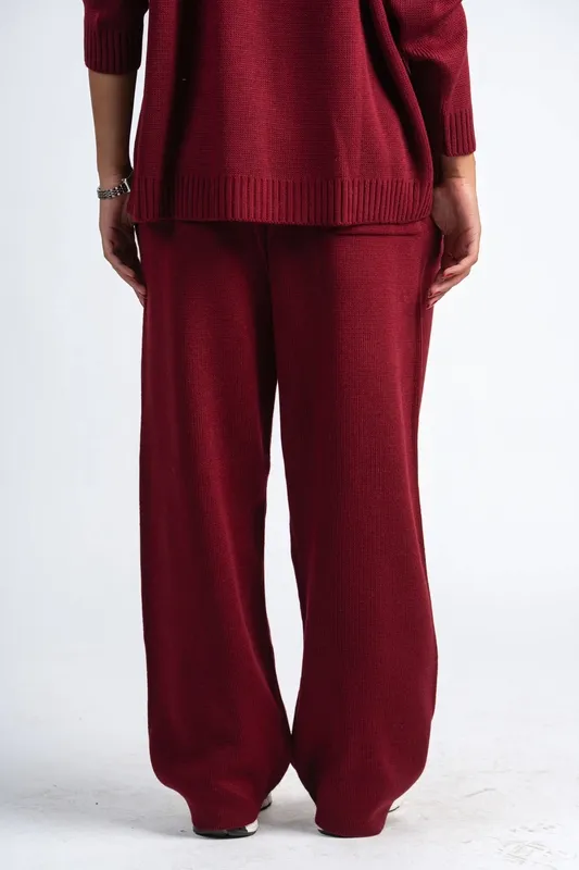 Burgundy Relaxed Knit Lounge Pants