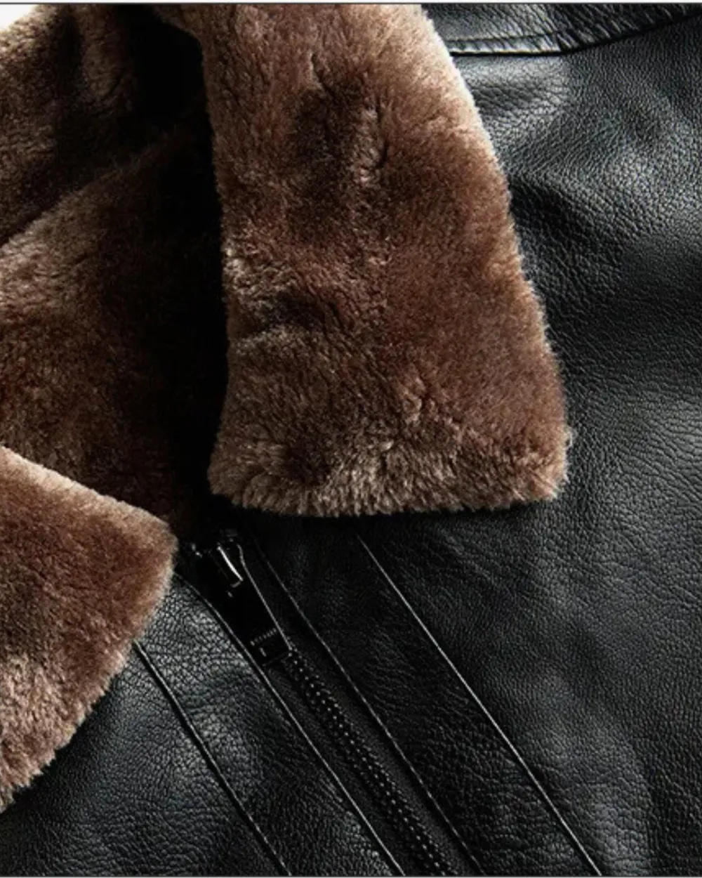 Insulated Faux Leather Aviator Jacket
