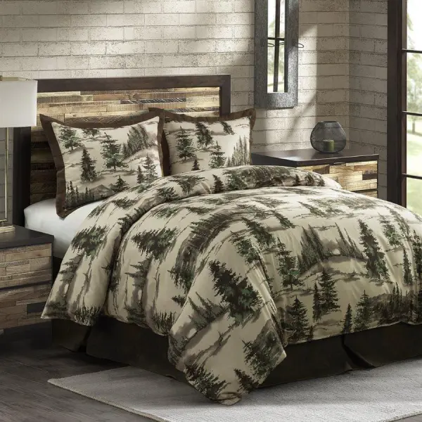 Pine Motif Cotton Comforter Set