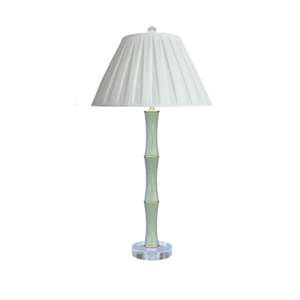Bamboo-Inspired Pleated-Shade Buffet Lamp