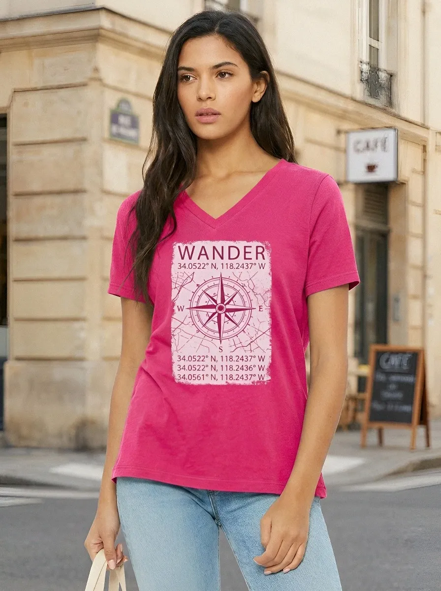 Wander Compass Coordinates T-Shirt