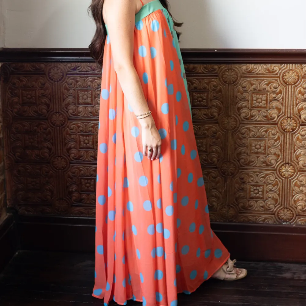 Polka Dot Color Block Dress