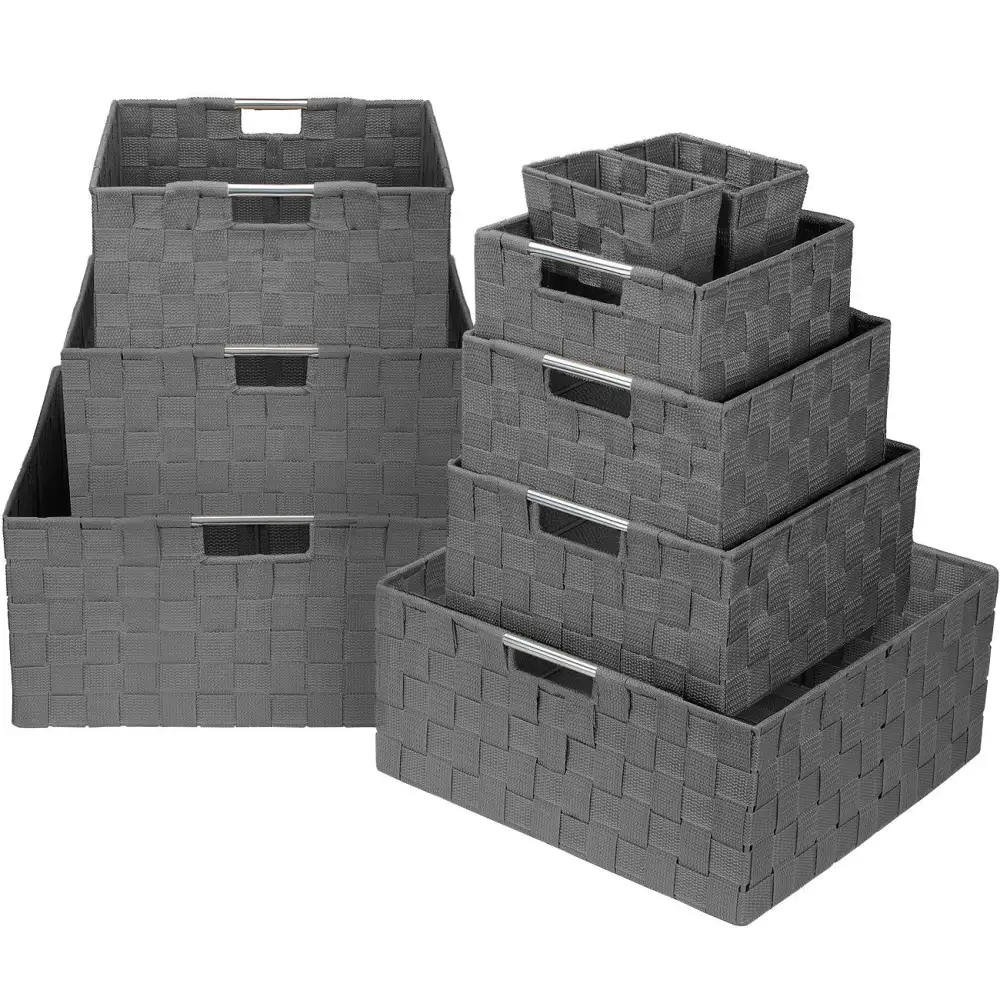 Basket Bin Set Double Woven Pack