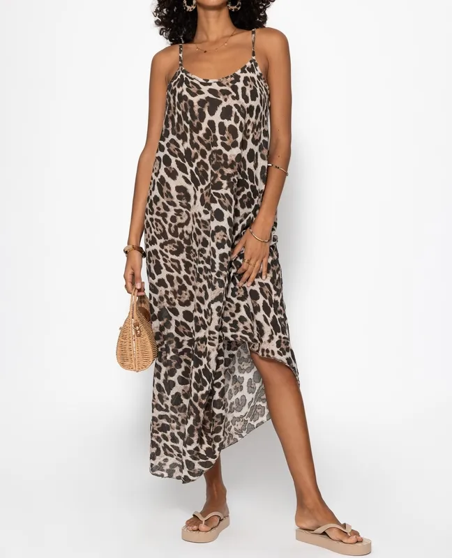 Beige Animal Print Dress