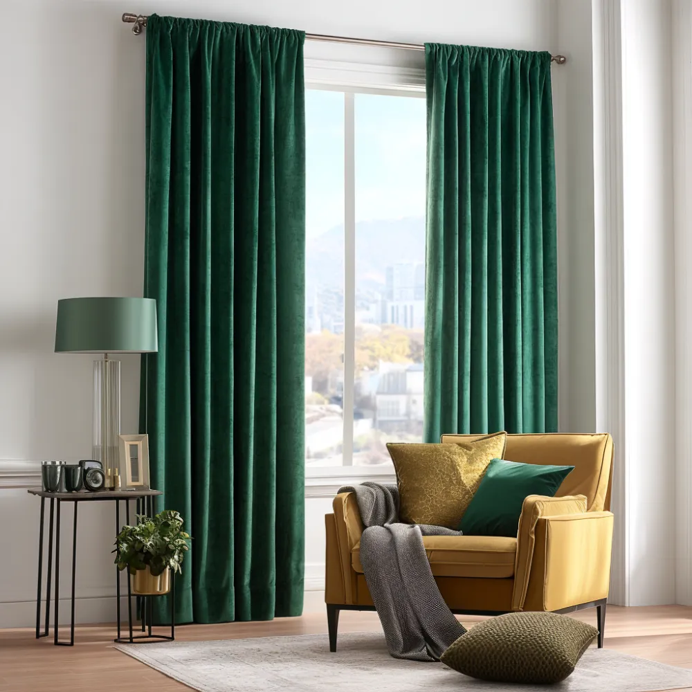 Velvet Rod Pocket Curtain Panel
