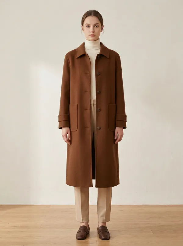 Classic Pattern Wool-Blend Outerwear Coat