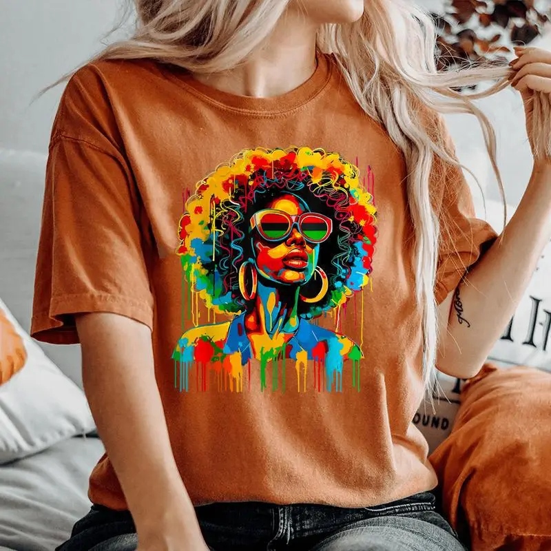 Dripping Black Queen Afro African Melanin Junenth Women's Oversized Comfort T-Shirt