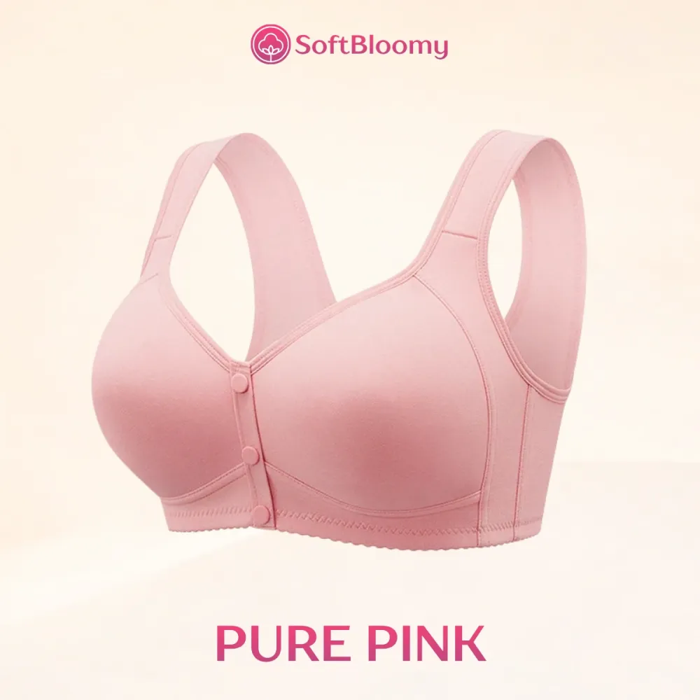 Easy-On Front Closure Cotton Comfort Shaping Bra for Seniors