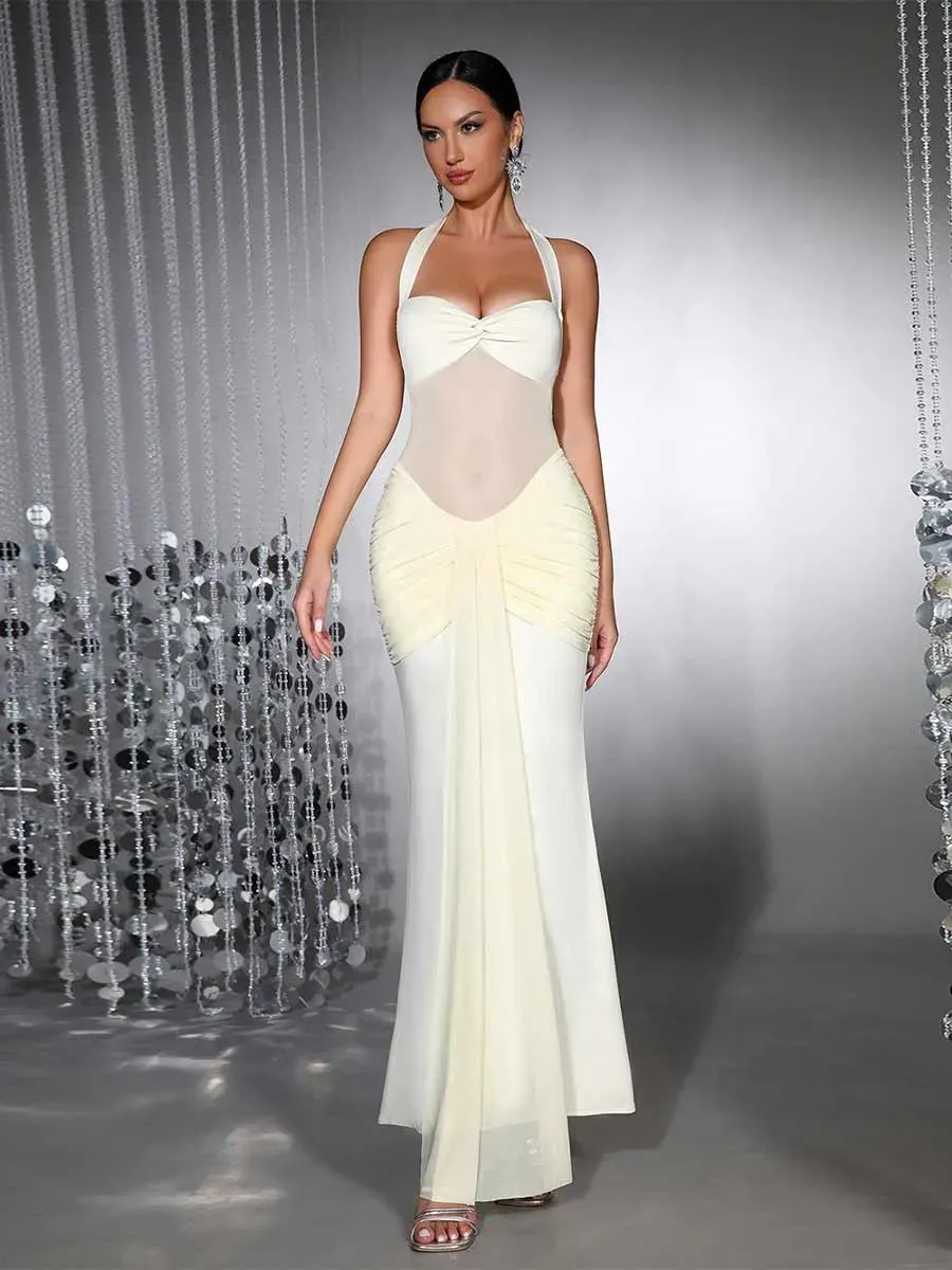 Imogen Mesh Patchwork Maxi Dress
