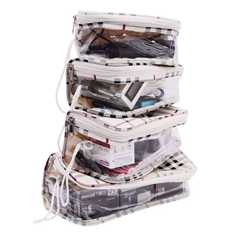 Set of 4 Multipurpose Transparent Travel Pouch