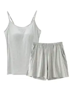 Classic Refined Pocketed Top and Shorts Matching Set