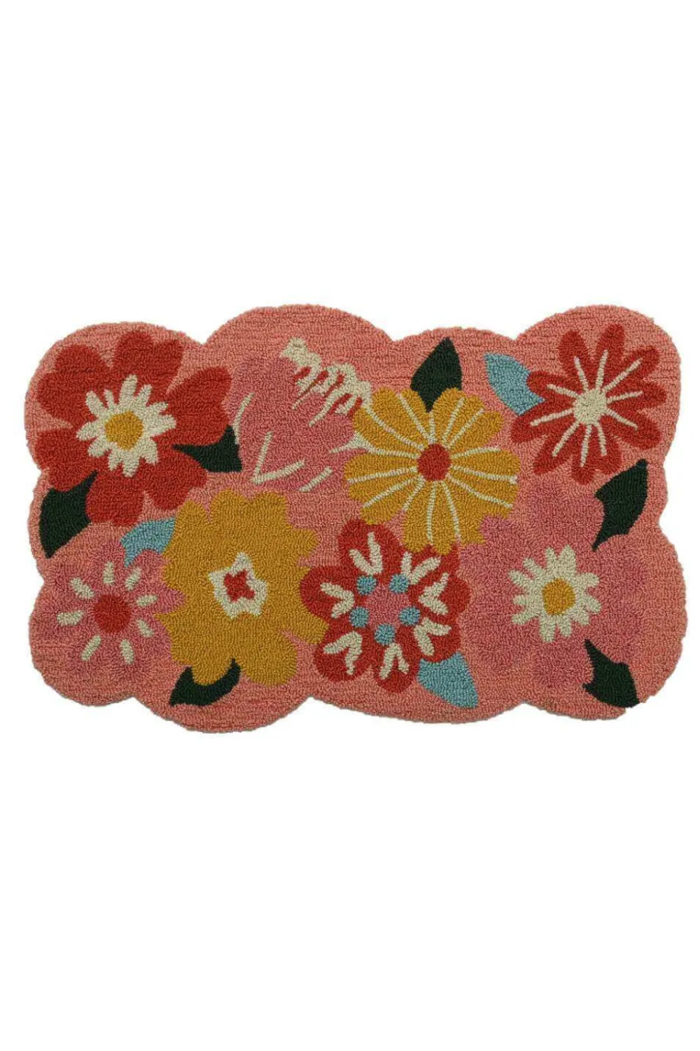 Everyday Detail Floral Welcome Motif PET Entryway Doormat