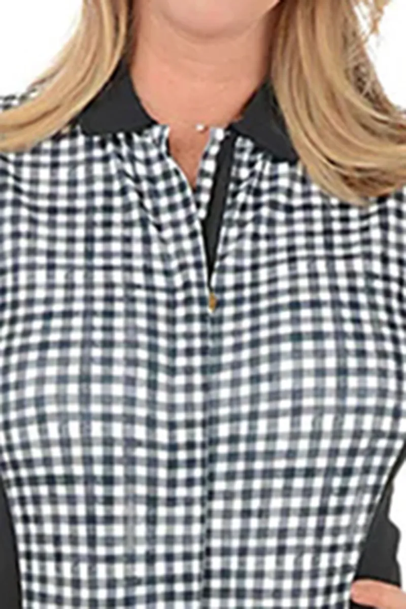 Painted Gingham Pique Sleeveless Dress