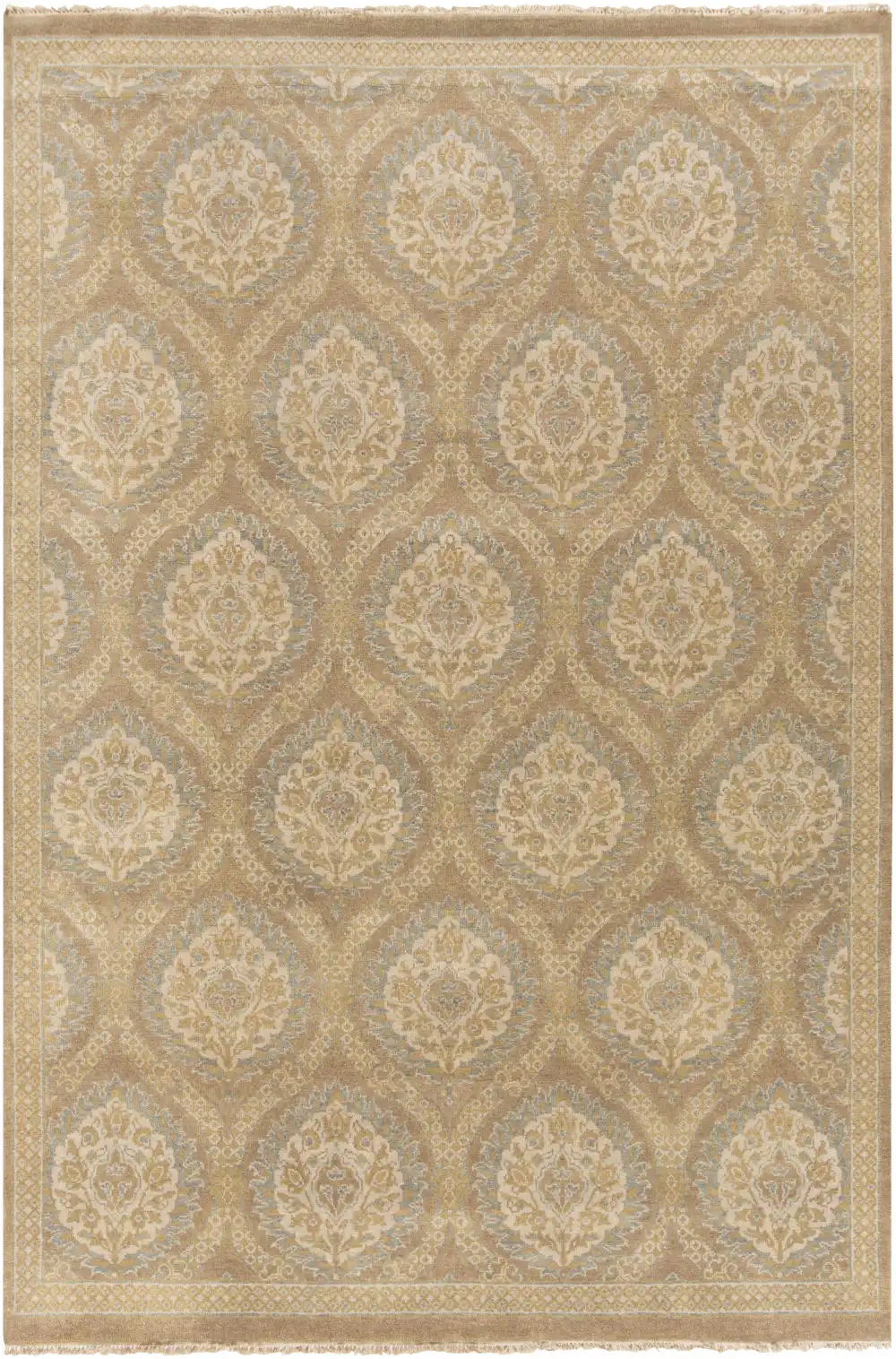 Understated Contemporary Hand Knotted Wool Area Rug