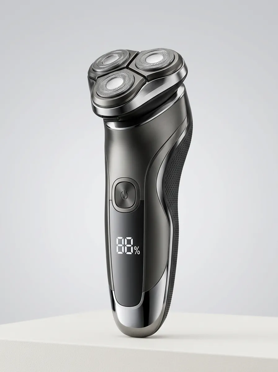 Rotary Triple-Head LED Display Electric Shaver for Daily Shaving Routines