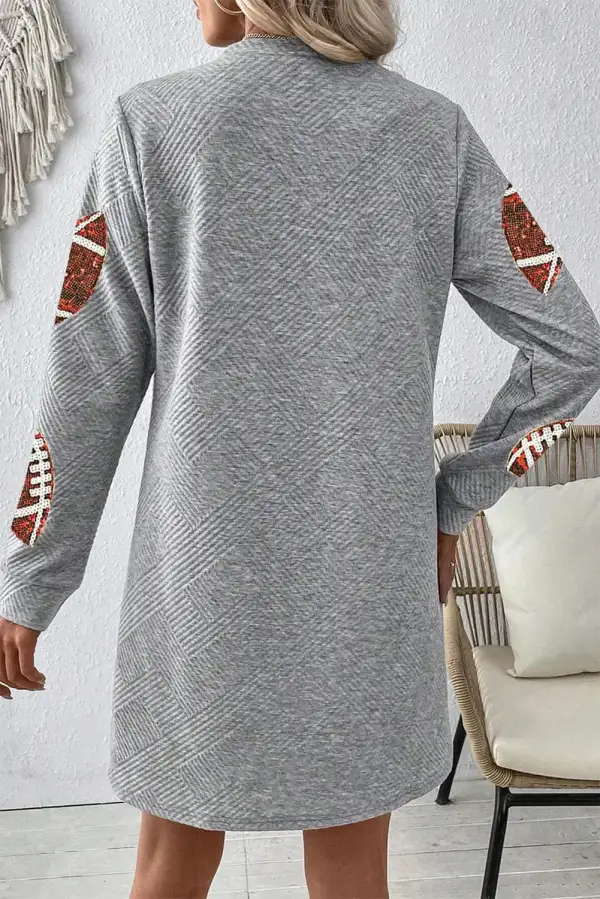 Feminine Long Sleeve Mini Dress