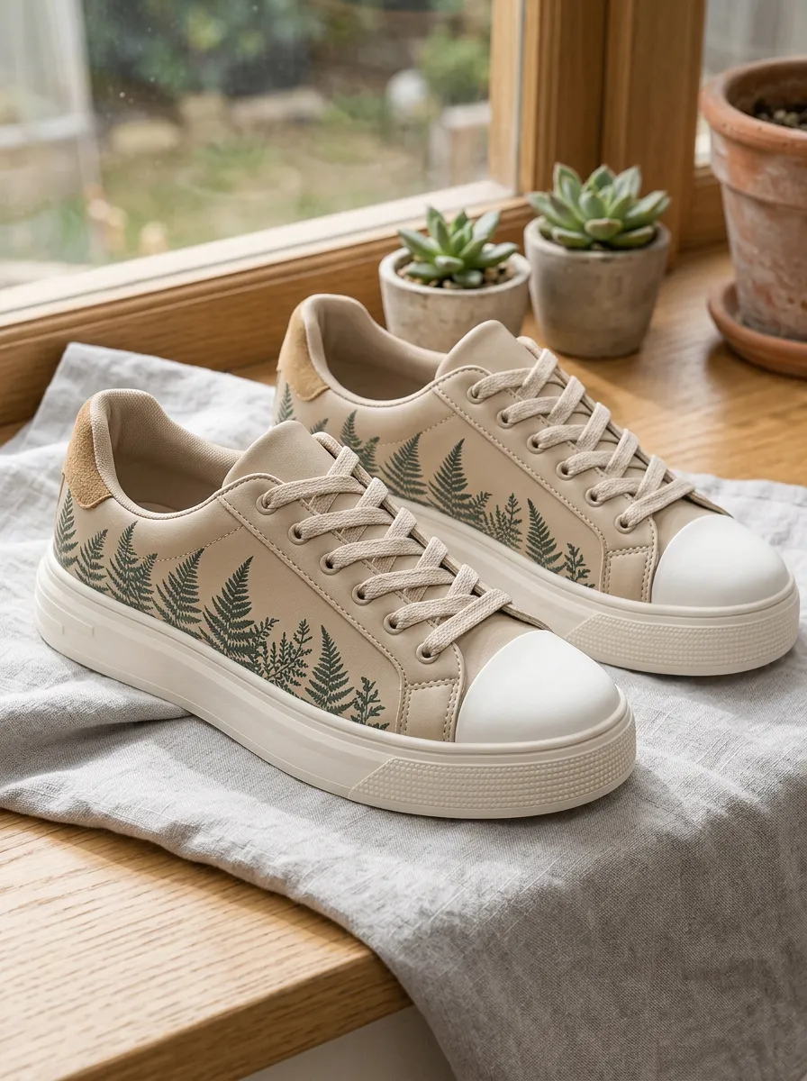 Women's Everyday Nature Lover Fern Leaf Skate Shoes