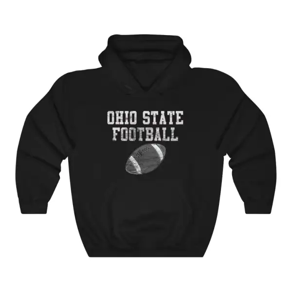 Relaxed Vintage Football Graphic Pullover Hoodie