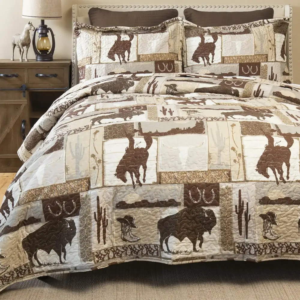 Classic Quilted Animal Motif Quilt Set