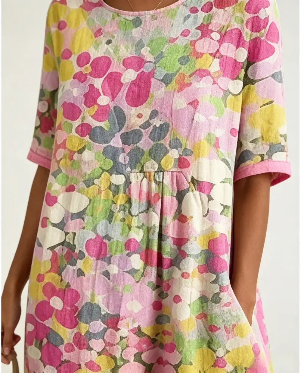 ✨Hot Sale ✨50% OFF ✨Colour Bloom Watercolor Milk Silk Dress