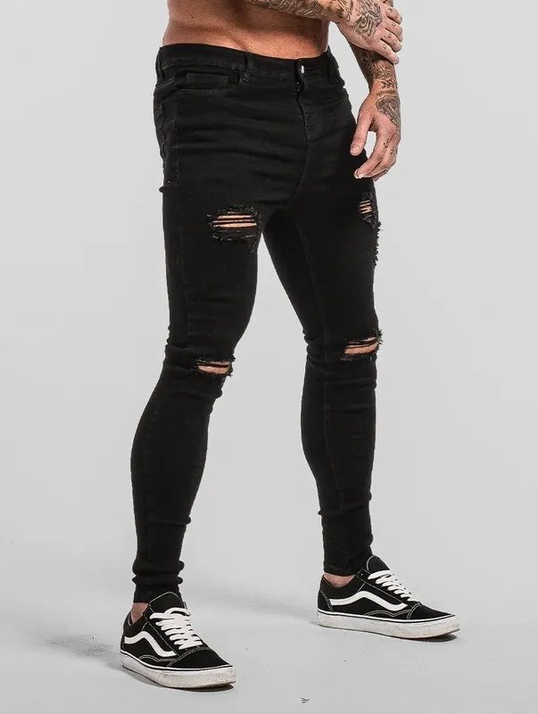 Ripped Black Distressed Denim Jeans