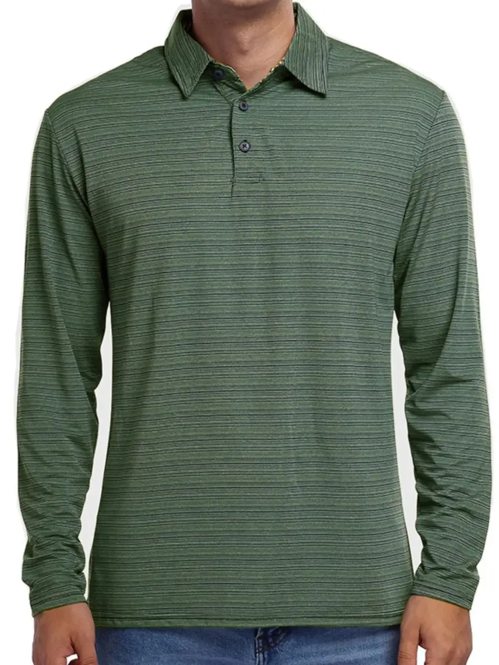 Utility Striped Collared Polo Shirt