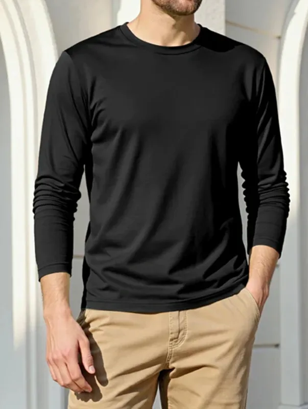 Black Soft Knit Sweater Clean Cut