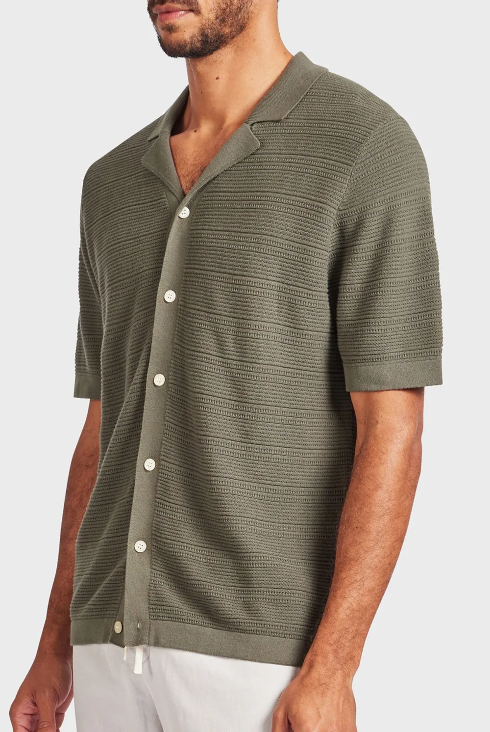 Relaxed Fit Cuban Collar Short Sleeve Shirt