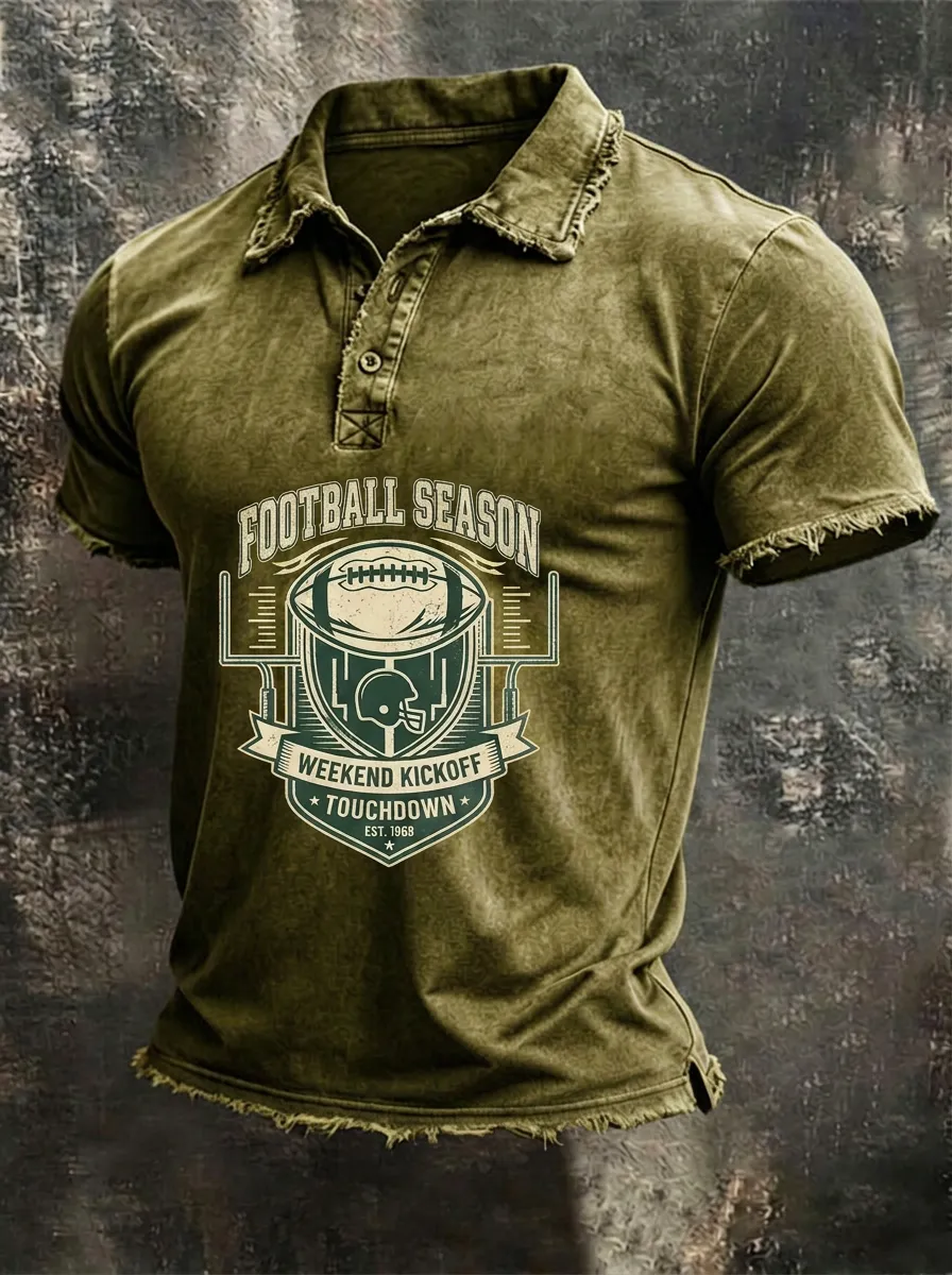 Stadium Football Season Weekend Kickoff Graphic Polo Shirt
